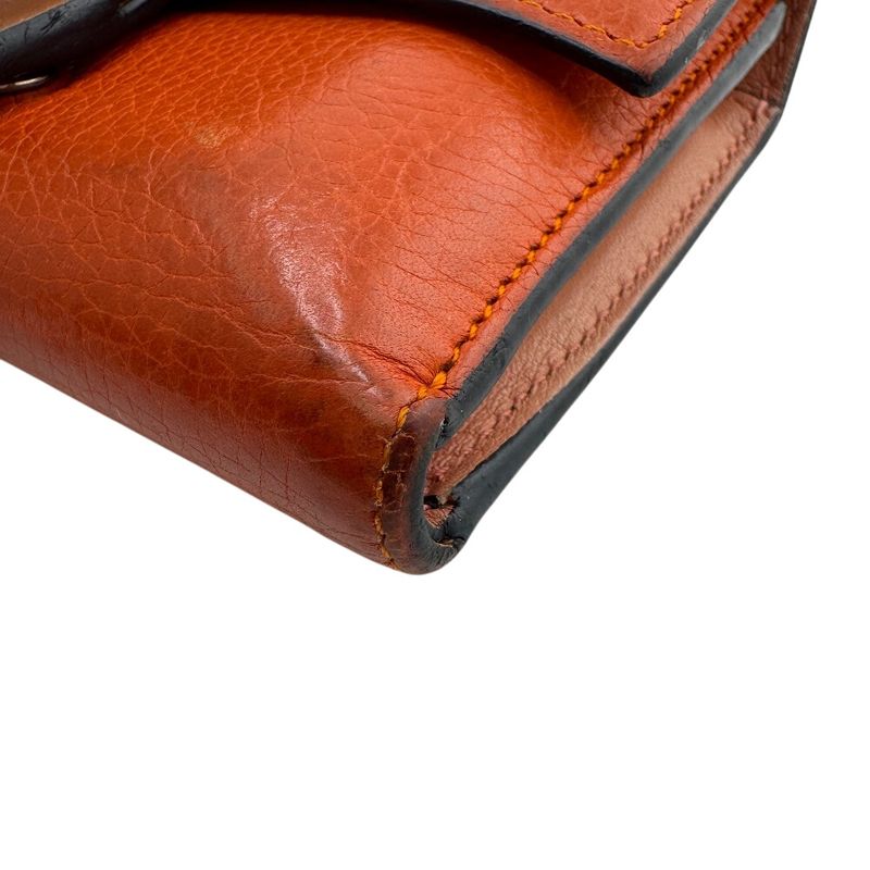 Loewe Small Vertical Wallet Trifold Wallet Brown Ladies