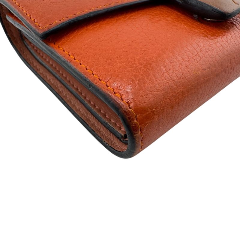 Loewe Small Vertical Wallet Trifold Wallet Brown Ladies