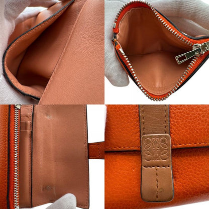 Loewe Small Vertical Wallet Trifold Wallet Brown Ladies