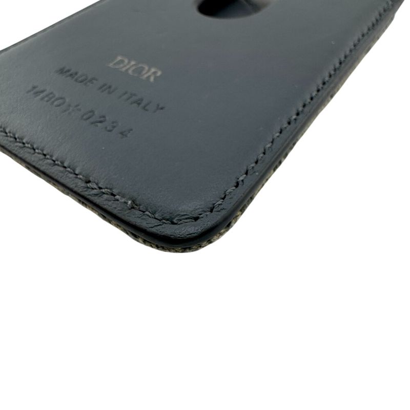 Dior Magnetic Card Holder Card Case Khaki Ladies