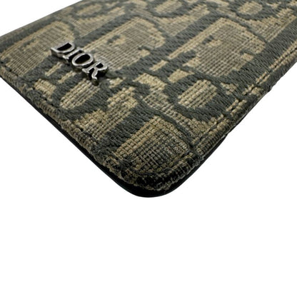 Dior Magnetic Card Holder Card Case Khaki Ladies