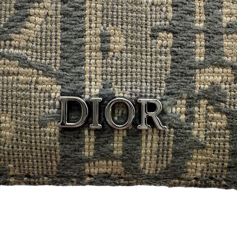 Dior Magnetic Card Holder Card Case Khaki Ladies