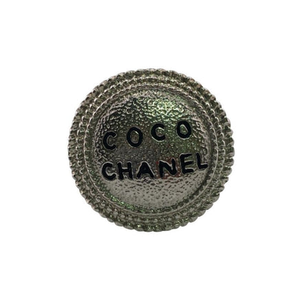Chanel One Ear Only Round with Comet Large Logo Earrings Silver Ladies