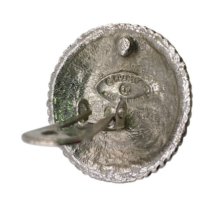 Chanel One Ear Only Round with Comet Large Logo Earrings Silver Ladies