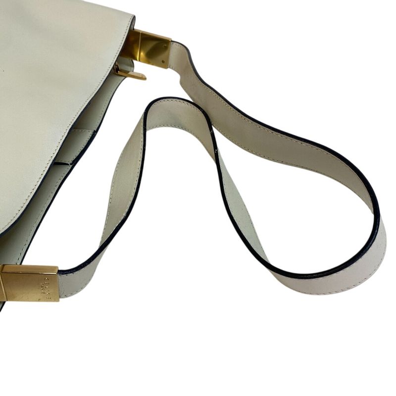 Celine Shoulder Bag Purse Oblique Shoulder Brand White Women