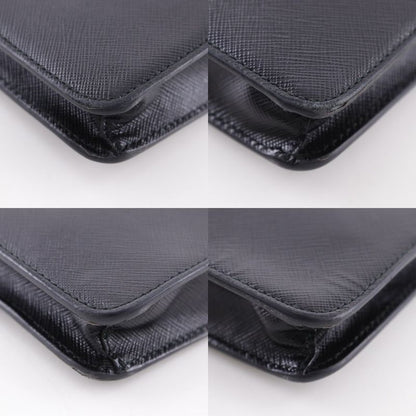 Prada Mini Shoulder Saffiano Black Unisex Shoulder Bag