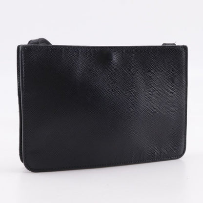 Prada Mini Shoulder Saffiano Black Unisex Shoulder Bag