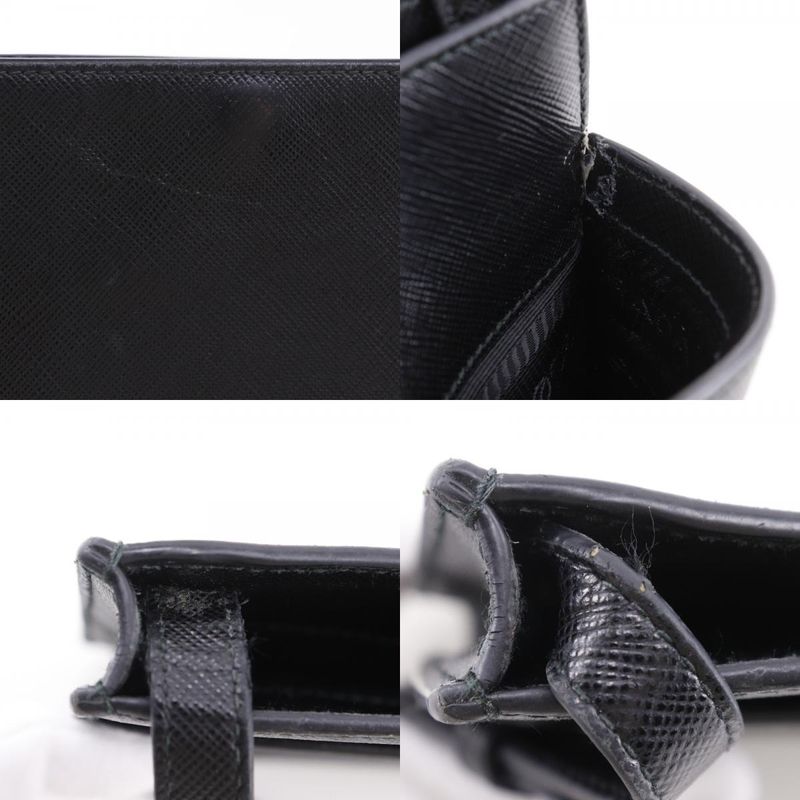 Prada Mini Shoulder Saffiano Black Unisex Shoulder Bag