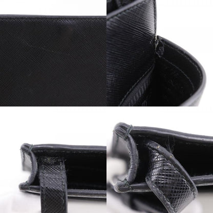 Prada Mini Shoulder Saffiano Black Unisex Shoulder Bag