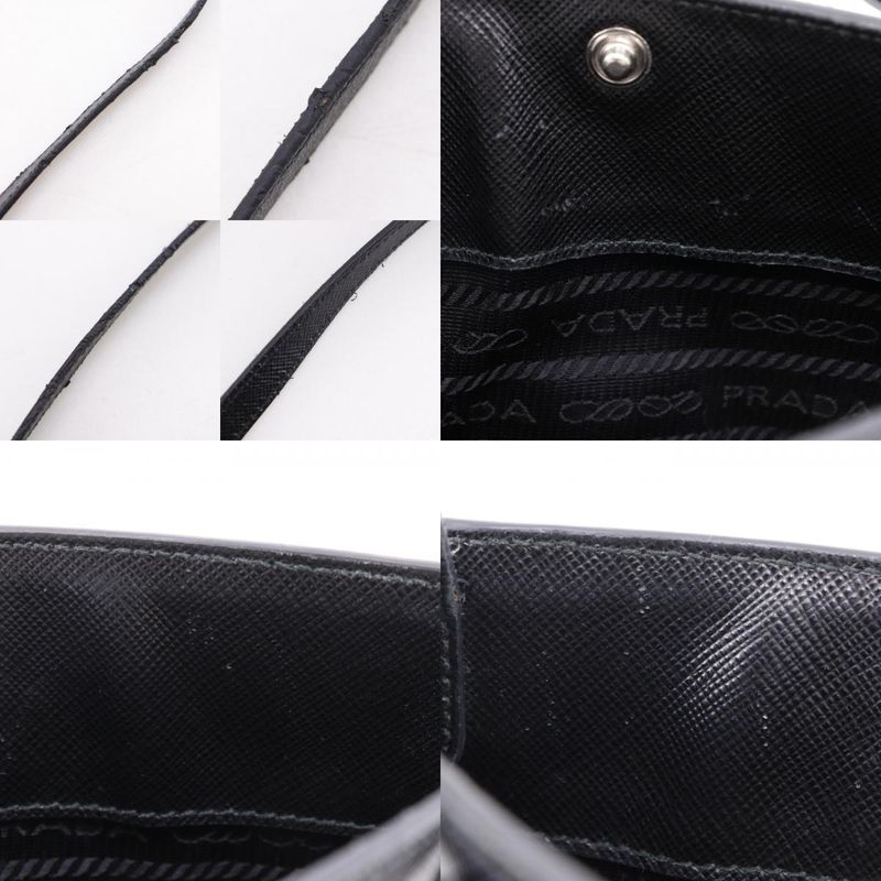 Prada Mini Shoulder Saffiano Black Unisex Shoulder Bag