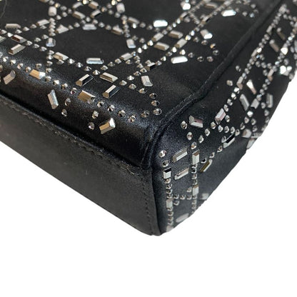 Christian Dior Lady Dior 2way Studded Handbag Bag Purse Brand Black Women