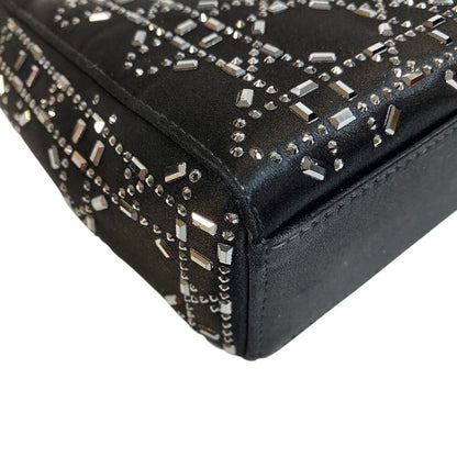 Christian Dior Lady Dior 2way Studded Handbag Bag Purse Brand Black Women