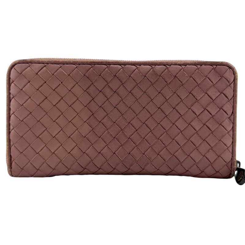 Bottega Veneta Round Zip Wallet Intrecciato Long Wallet Branded
