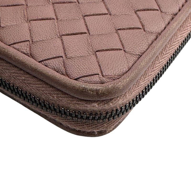 Bottega Veneta Round Zip Wallet Intrecciato Long Wallet Branded