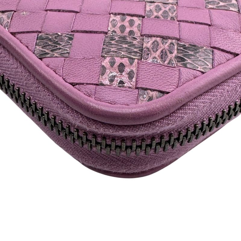 Bottega Veneta Round Zip Wallet Intrecciato Long Wallet Branded
