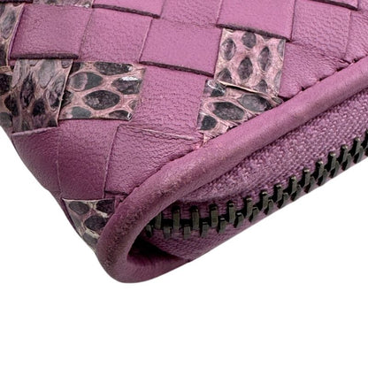 Bottega Veneta Round Zip Wallet Intrecciato Long Wallet Branded