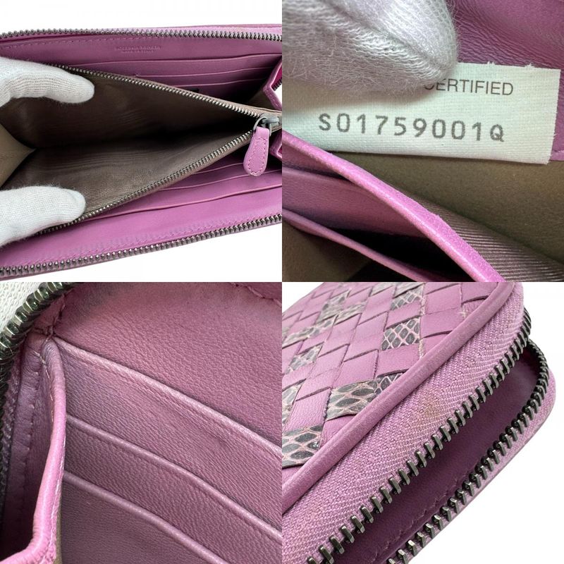 Bottega Veneta Round Zip Wallet Intrecciato Long Wallet Branded