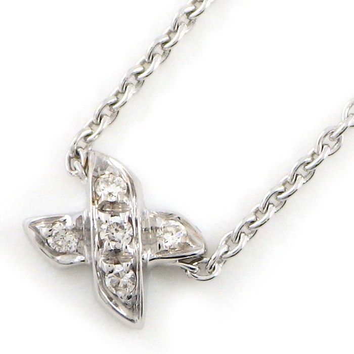 Tiffany & Co Tiffany & Co Necklace Signature X Cross Diamond 18k White Gold