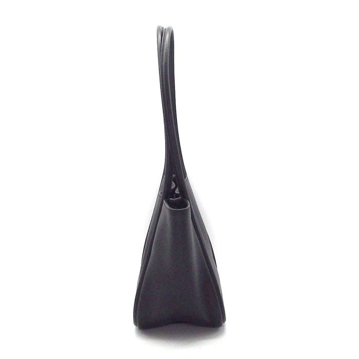 Prada Tote Bag Soft Grain Triangle Logo Mini Tote 1bg539 Black Leather Gold