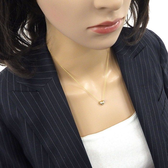 Tiffany & Co Tiffany & Co Necklace Dots Pinch Heart with 3 Point Diamonds 18k