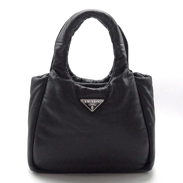 Prada Tote Bag Soft Padded Nappaleather 1bg412 2dyi V Ovo F0002 Nero (Black)