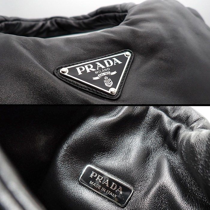 Prada Tote Bag Soft Padded Nappaleather 1bg412 2dyi V Ovo F0002 Nero (Black)