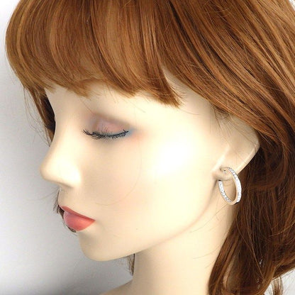 Cartier Earrings Classic Hoops with Diamonds 18k White Gold