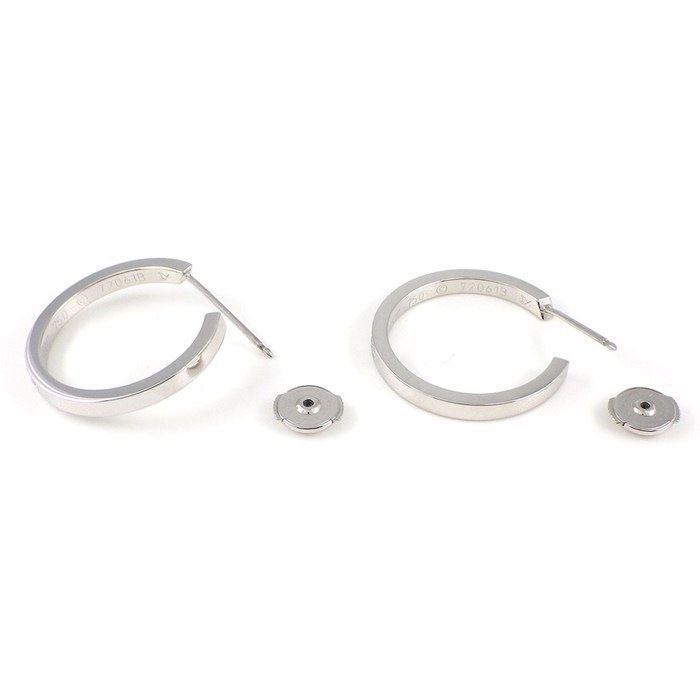 Cartier Earrings Classic Hoops with Diamonds 18k White Gold