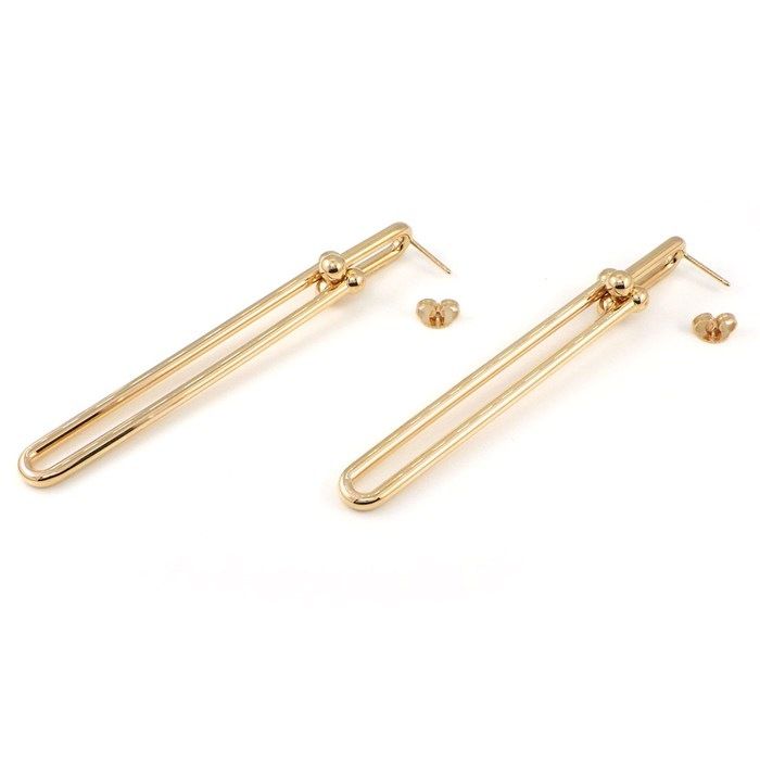 Tiffany & Co Tiffany & Co Earrings Hardware Double Long 18k Pink Gold