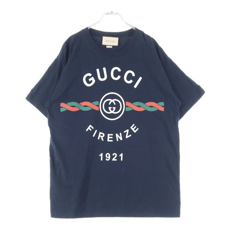Gucci Firenze 1921 Print Tee Firenze Logo Print Short Sleeve Tee Cut And Sewn