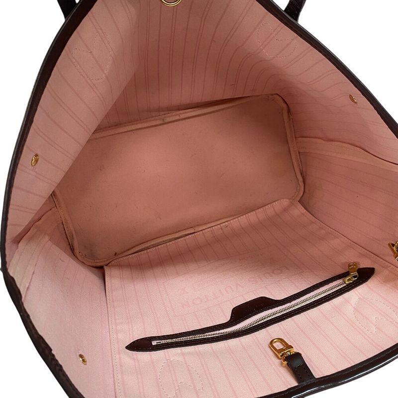 Louis Vuitton N40598 Neverfull MM Damier Tote Bag Purse Brand Shoulder Pink