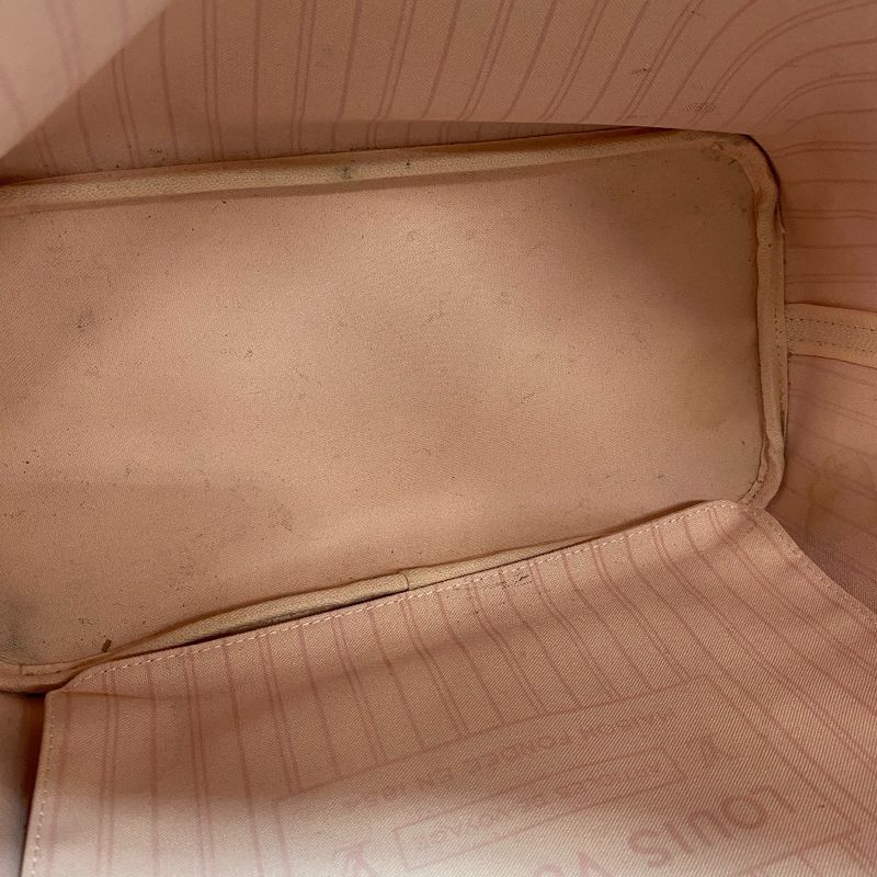 Louis Vuitton N40598 Neverfull MM Damier Tote Bag Purse Brand Shoulder Pink