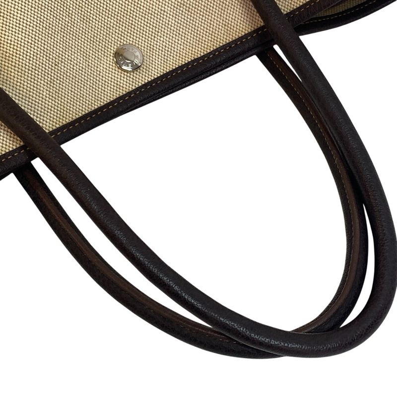 Hermes Garden Party PM Handbag Tote Bag Purse Brand Shoulder Beige Unisex