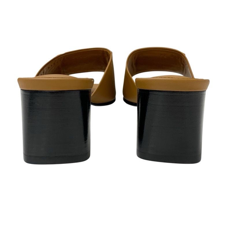 Hermes Dreamy Sandals Shoes Leather Brown Silver Unused Corriedo Chien Mule