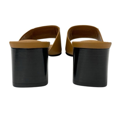 Hermes Dreamy Sandals Shoes Leather Brown Silver Unused Corriedo Chien Mule