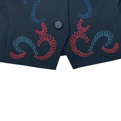 Yves Saint Laurent Vintage Embroidery Wool Collarless Jacket
