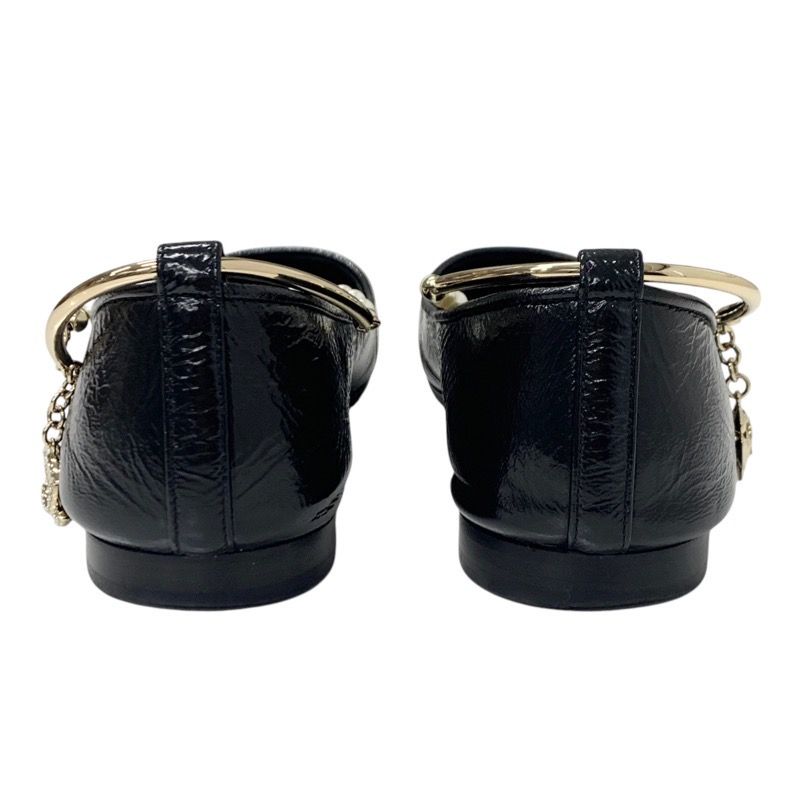 Chanel Flat Shoes Leather Black Gold Ballet Shoes Ballerina Here Mark Pearl