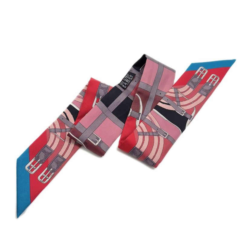Hermes Twilly Scarf Belt Pattern Red