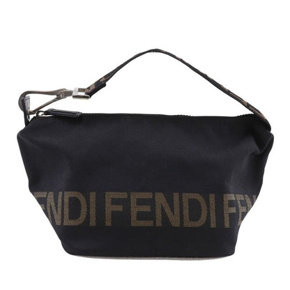 Fendi Logo One Handle Nylon Canvas Black Ladies Handbag