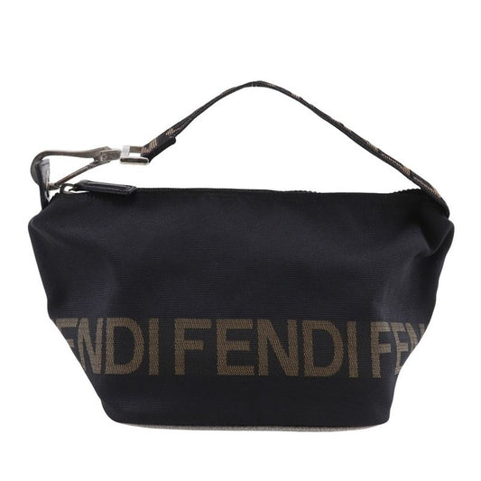 Fendi Logo One Handle Nylon Canvas Black Ladies Handbag