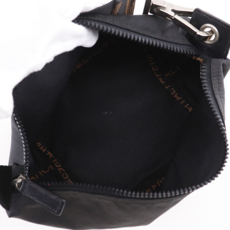 Fendi Logo One Handle Nylon Canvas Black Ladies Handbag