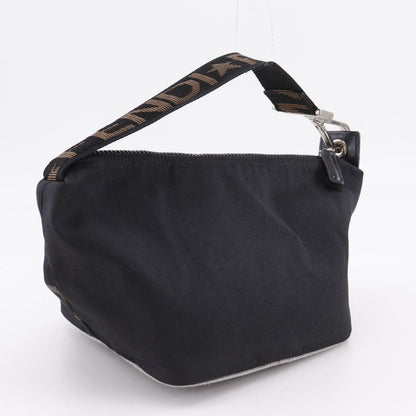 Fendi Logo One Handle Nylon Canvas Black Ladies Handbag