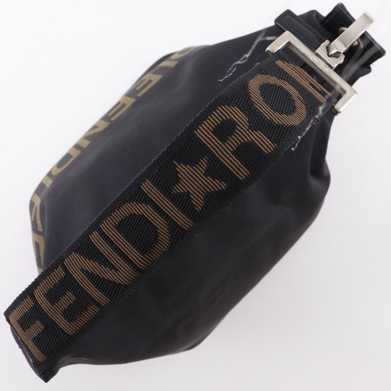 Fendi Logo One Handle Nylon Canvas Black Ladies Handbag