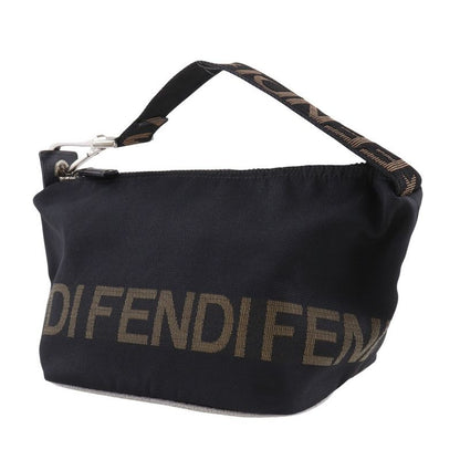 Fendi Logo One Handle Nylon Canvas Black Ladies Handbag