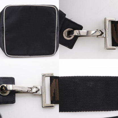 Fendi Logo One Handle Nylon Canvas Black Ladies Handbag