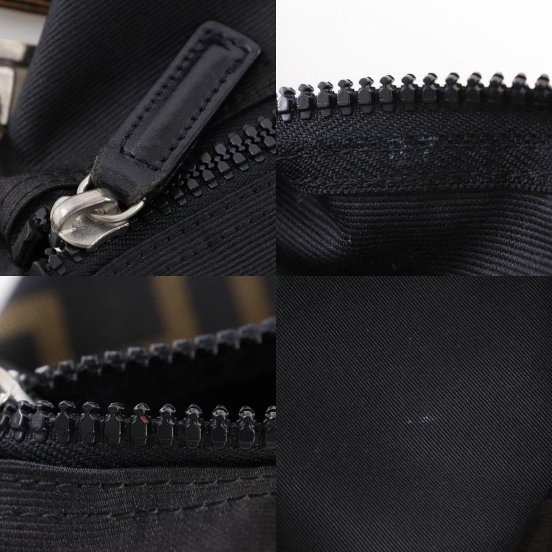 Fendi Logo One Handle Nylon Canvas Black Ladies Handbag