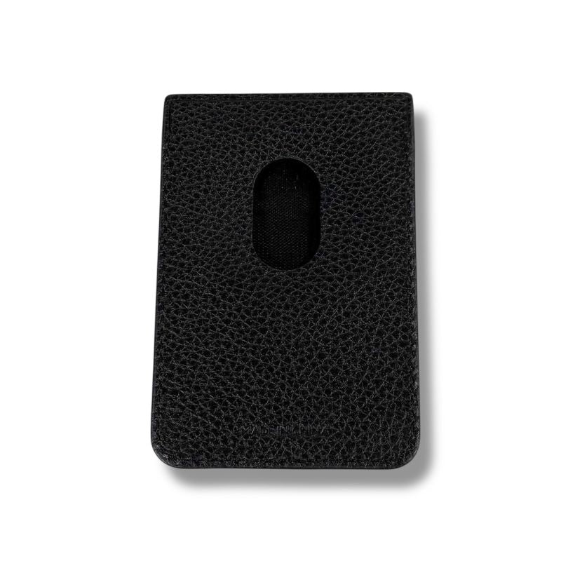 Balenciaga Magnetic Card Holder Black Leather Card Case Pass Case