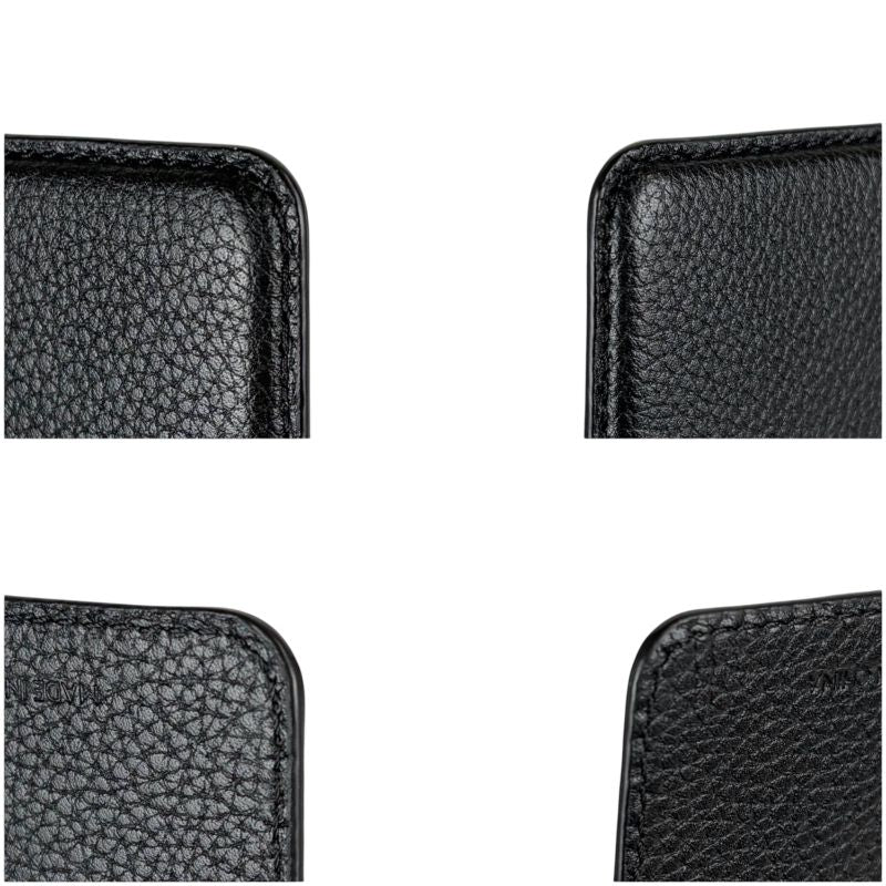 Balenciaga Magnetic Card Holder Black Leather Card Case Pass Case
