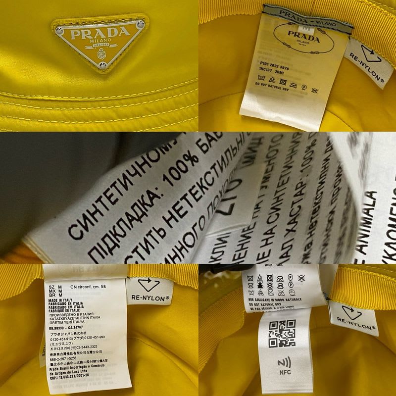 Prada Re-nylon Triangle Logo Plate With Bag Hardware Nylon Bucket Hat M Size
