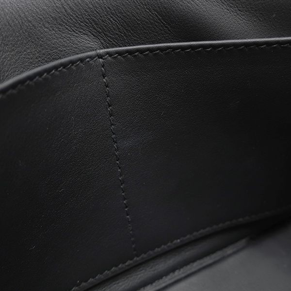 Hermes Shoulder Bag Geta Chevre Misol Black Gold Hardware Black K Engraved